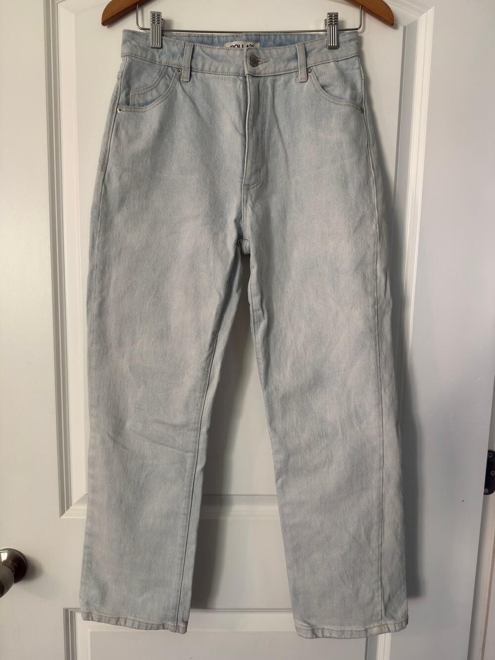 Rolla's Original High Rise Straight Jeans Light Blue Denim Size 28